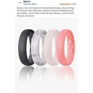 Silicone ring size 4.5 multicolor pink, white, black